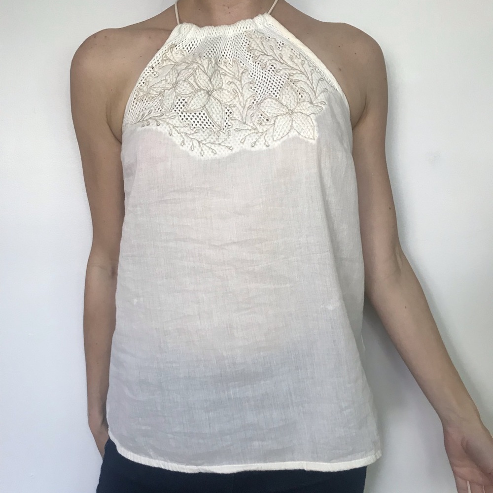Matty M embroidered tie neck tank